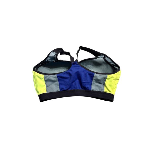 Knockout by Victoria's Secret Front Close Sports Bra Blue Yellow Size 34DD - Picture 2 of 4
